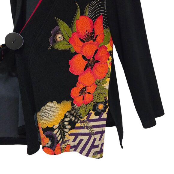 Moonlight Women Vintage Kimono Jacket Floral Print Acetate Blend XXL Made in USA - Picture 8 of 9